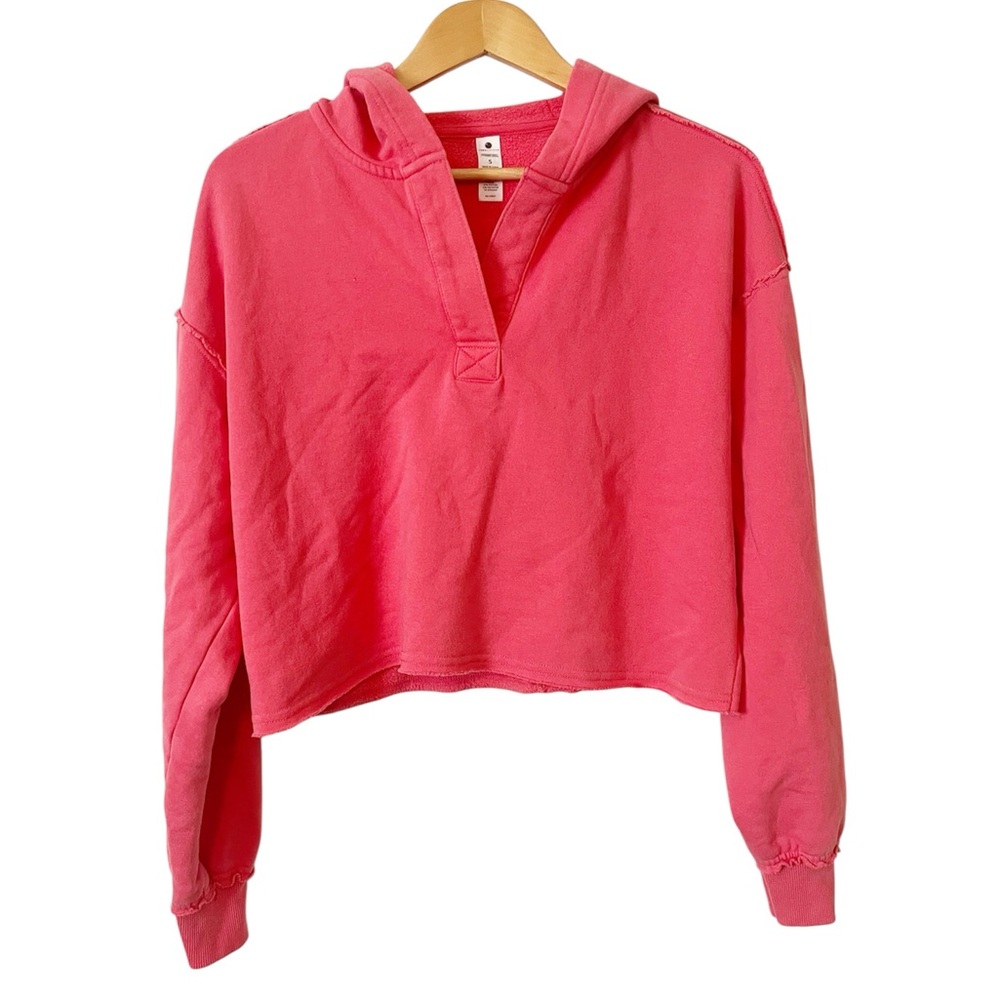 Yogalicious Coral Pink Cropped Hoodie
